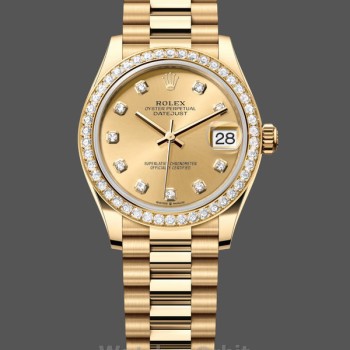 Replica Rolex Datejust 31mm Champagne Quadrante Oro Giallo 278288RBR 0005 Donna Quadrante Champagne