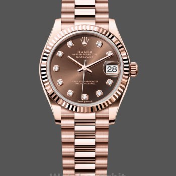 Replica Rolex Datejust donna 31 mm Quadrante cioccolato e diamanti m278275 0010 Quadrante cioccolato donna