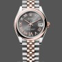 Replica Rolex Datejust 31 mm in oro rosa e acciaio inossidabile, quadrante romano VI rodiato - M278241 0030 quadrante grigio