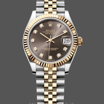 Replica Rolex Datejust 31-278273 0022, Acciaio inossidabile e Oro giallo, Grigio Diamond Jubilee, Donna, Grigio