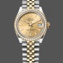 Replica Rolex Datejust donna 31-278383RBR 0014, acciaio inossidabile e oro giallo, quadrante indicizzato champagne, giubileo, champagne