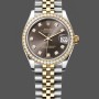 Replica Rolex Datejust donna 31-278383RBR 0022, acciaio inossidabile e oro giallo, giubileo di diamanti grigio, grigio