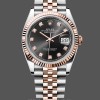 Replica Rolex Datejust 36-M126231 0019, Oro Everose, Quadrante nero con diamanti, Quadrante nero Donna