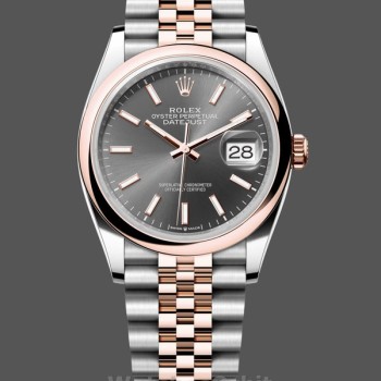 Replica Rolex Datejust 36-m126201 0013, Oro Everose, Quadrante Grigio, Giubileo, Quadrante Grigio, Donna