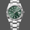 Replica Rolex Datejust 36-126234 da donna, oro bianco, lunetta scanalata, quadrante verde unisex