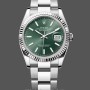 Replica Rolex Datejust 36-126234 da donna, oro bianco, lunetta scanalata, quadrante verde unisex