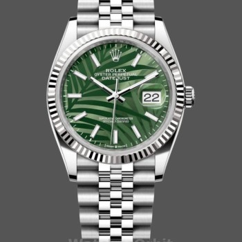 Replica Rolex Datejust 36mm Donna Quadrante Verde Palm Index Jubilee - 126234 0047 Quadrante Verde