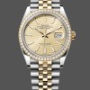 Replica Rolex Datejust donna 36 mm in oro giallo e acciaio quadrante champagne 126283RBR Quadrante champagne