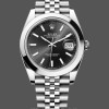 Replica Rolex Datejust 41-126333 0013, Quadrante nero, Lunetta scanalata, Uomo Nero
