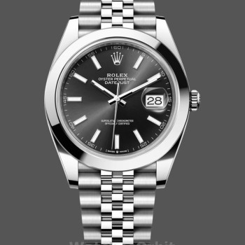 Replica Rolex Datejust 41-126333 0013, Quadrante nero, Lunetta scanalata, Uomo Nero