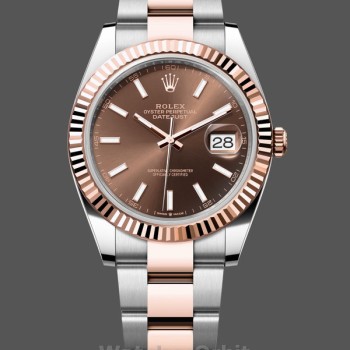Replica Rolex Day Date-M128235 0050, oro rosa, quadrante ardesia con diamanti, bracciale Presidente, grigio