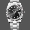 Replica Rolex Datejust 41 mm Uomo-m126334 0011-Ghiera scanalata-Diamante nero Quadrante nero