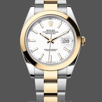 Replica Rolex Datejust 41-m126303 da uomo, bicolore, quadrante bianco, quadrante bianco da uomo