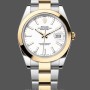 Replica Rolex Datejust 41-m126303 da uomo, bicolore, quadrante bianco, quadrante bianco da uomo