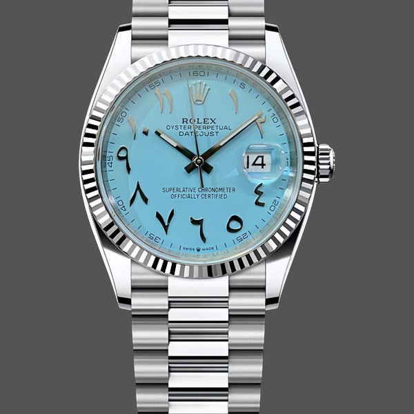 Replica Rolex Datejust 41MM Uomo Quadrante blu ghiaccio con lunetta scanalata 126334 Quadrante blu ghiaccio