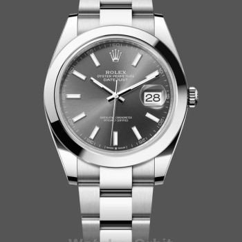 Replica Rolex Datejust 41-M126300 0007, Oyster acciaio inossidabile, quadrante ardesia, quadrante grigio da uomo