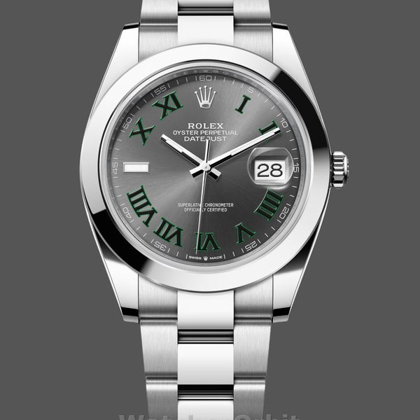 Replica Rolex Datejust 41-M126300 0013, Oyster acciaio inossidabile, quadrante ardesia, quadrante grigio da uomo