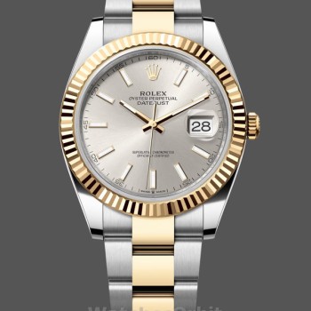 Replica Rolex Datejust 41-126333, motivo scanalato dorato, quadrante champagne Quadrante champagne