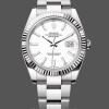Replica Rolex Datejust 41-M126334 da uomo, acciaio inossidabile e oro bianco, quadrante bianco, quadrante bianco da uomo