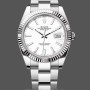 Replica Rolex Datejust 41-M126334 da uomo, acciaio inossidabile e oro bianco, quadrante bianco, quadrante bianco da uomo