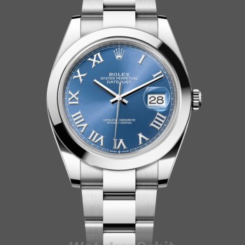 Replica Rolex Datejust 41-M126300 0017, Acciaio inossidabile, Quadrante Azzuro Blue Roman, Quadrante Blu, Uomo
