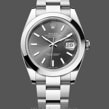 Replica Rolex Datejust 41-M126300 0007 da uomo, acciaio inossidabile, quadrante ardesia, quadrante grigio da uomo