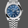 Replica Rolex Datejust 41-126300 0024, acciaio inossidabile, quadrante blu a bastoni, quadrante blu liscio, uomo