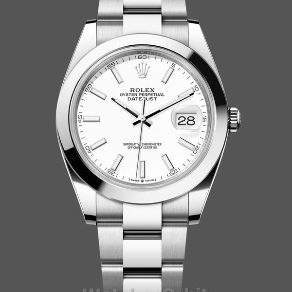 Replica Rolex Datejust 41-M126300 0005 da uomo, acciaio inossidabile, quadrante bianco, quadrante bianco da uomo