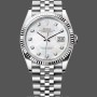 Replica Rolex Datejust 41-126334 da uomo, acciaio e oro bianco, quadrante MOP con diamanti, quadrante MOP da uomo