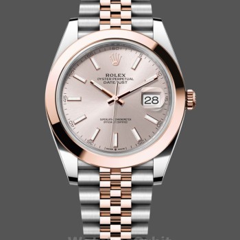 Replica Rolex Datejust 41 mm Uomo Unisex-126301 0010 - Oro rosa - Quadrante Sundust - Indice Sundust