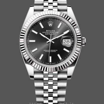Replica Rolex Datejust 41-126333 0017, acciaio e oro giallo, quadrante bianco con diamanti, Oyster MOP, uomo