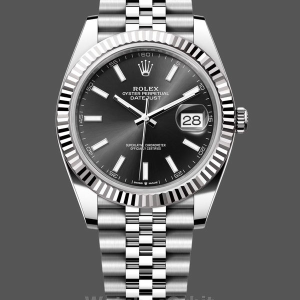 Replica Rolex Datejust 41-126333 0017, acciaio e oro giallo, quadrante bianco con diamanti, Oyster MOP, uomo