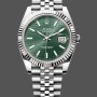 Replica Rolex Datejust 41 mm in acciaio inossidabile Quadrante verde menta - 126334 0030 Quadrante verde