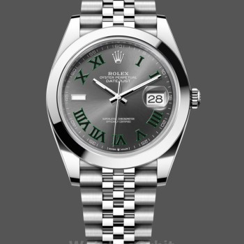 Replica Rolex Datejust 41-m126300 0014 da uomo, acciaio inossidabile, quadrante romano ardesia, quadrante grigio giubileo
