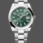 Replica Rolex Datejust 41-126300 0021 da uomo, acciaio, bracciale Oyster, lunetta liscia, quadrante verde