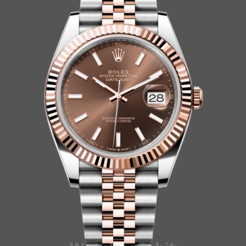 Replica Rolex Datejust-m126331 0002, automatico, oro rosa e acciaio, quadrante marrone, uomo