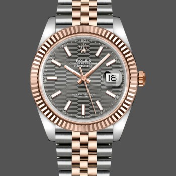 Replica Rolex Datejust-m126331 0020, Quadrante grigio con motivo scanalato, Quadrante grigio, Uomo