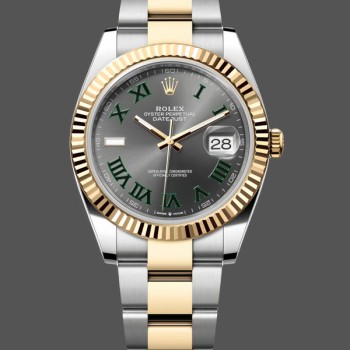 Replica Rolex Datejust-m126333 0019, 41 mm, grigio bicolore, quadrante grigio, Uomo