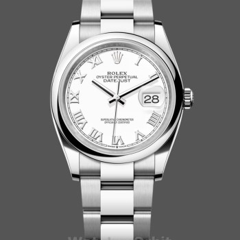 Replica Rolex Datejust 36 mm Unisex-m126200 0008-Calendario romano bianco-Calendario bianco in acciaio inossidabile da donna