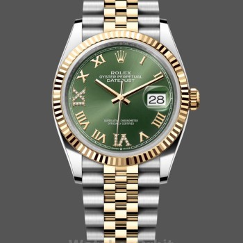 Replica Rolex Datejust 36mm Unisex-m126233 0025-Comparto verde oliva Verde unisex