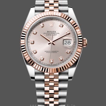 Replica Rolex Datejust-m126331 0008 da uomo, 41 mm, Sundust Diamond Jubilee, quadrante Sundust Diamond
