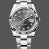 Replica Rolex Datejust 41 mm Uomo-m126334 0005-Ghiera scanalata-Giallo scuro rodiato Grigio Quadrante Grigio