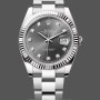 Replica Rolex Datejust 41 mm Uomo-m126334 0005-Ghiera scanalata-Giallo scuro rodiato Grigio Quadrante Grigio