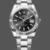 Replica Rolex Datejust 41 mm Uomo-m126334 0017-Ghiera scanalata-Comparatore nero Nero