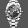Replica Rolex Datejust 41 mm Uomo-m126334 0021-Lunetta scanalata-Giallo grigio Wimbledon Quadrante grigio Wimbledon