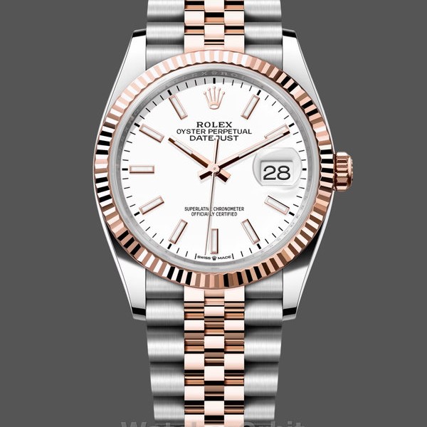 Replica Rolex Datejust-M126231 0017, acciaio e oro massiccio, quadrante bianco Quadrante bianco