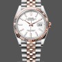Replica Rolex Datejust-M126231 0017, acciaio e oro massiccio, quadrante bianco Quadrante bianco