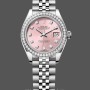 Replica Rolex Datejust 28mm Donna-m279384rbr 0003-acciaio e oro bianco-quadrante rosa Quadrante rosa