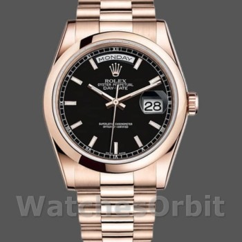 Replica Rolex Day-Date 36mm Unisex-118205-Comparatore Nero Uomo