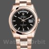 Replica Rolex Day-Date 36mm Unisex-118205-Comparatore nero-Oro Rosa Nero unisex